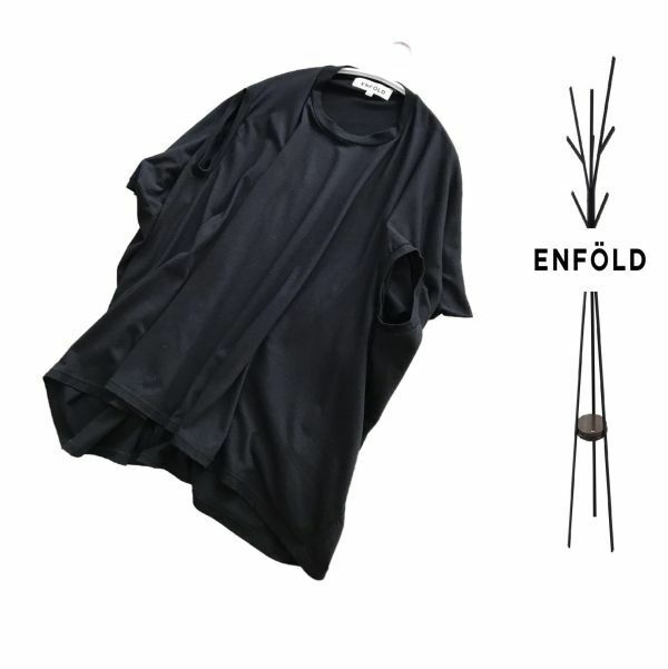エンフォルド　美品　変形　カットソー 　ワンピース　サイズ38 　黒　ENFOLD