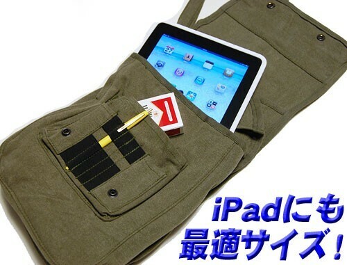 iPadに最適 ショルダーバッグ メンズ キャンバス地 ROTHCO ロスコ 社 ブランド マップバッグ 新品 オリーブ