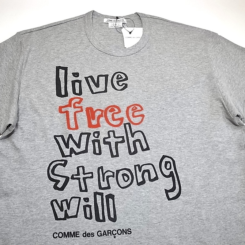 COMME des GARCONS「live free with Strong will」Tシャツ sizeXL