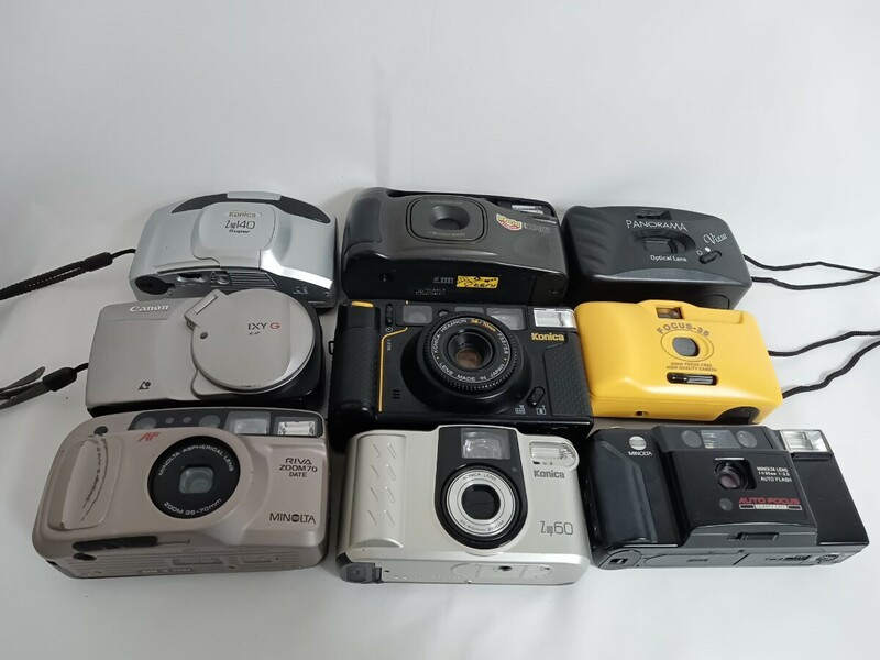 ジャンク MINOLTA KONICA Canonを含む コンパクトカメラ 計9台セット 動作未確認 同梱不可　J702