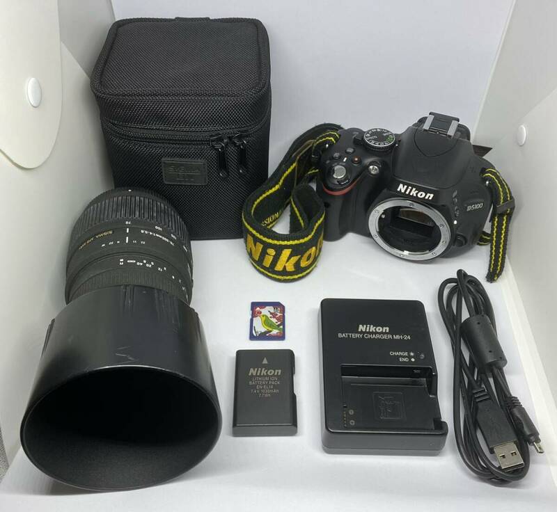 【中古】Nikon D5100 一眼レフカメラ /デジタルカメラ /ニコン/シグマ/SIGMAレンズセット（稼働品）