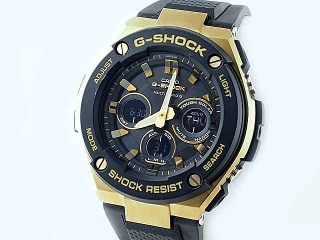 富士屋 ◆ カシオ CASIO Gショック G-STEEL GST-W300G-1A9JF ブラック ミドルサイズ ソーラー電波 腕時計 メンズ