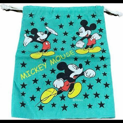 未使用　ミッキーマウス　巾着袋 mickey ディズニー　Disney ディズニーランド　ディズニーシー　レア　当時物 TDL TDR TDS