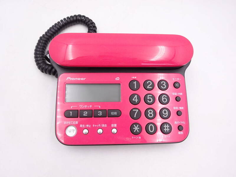 NI126/パイオニア デジタル コードレス 留守番 電話機 親機 のみ/TF-LU167-CP TF-SD15S-CP チェリー ピンク/Pioneer 電話 保管品