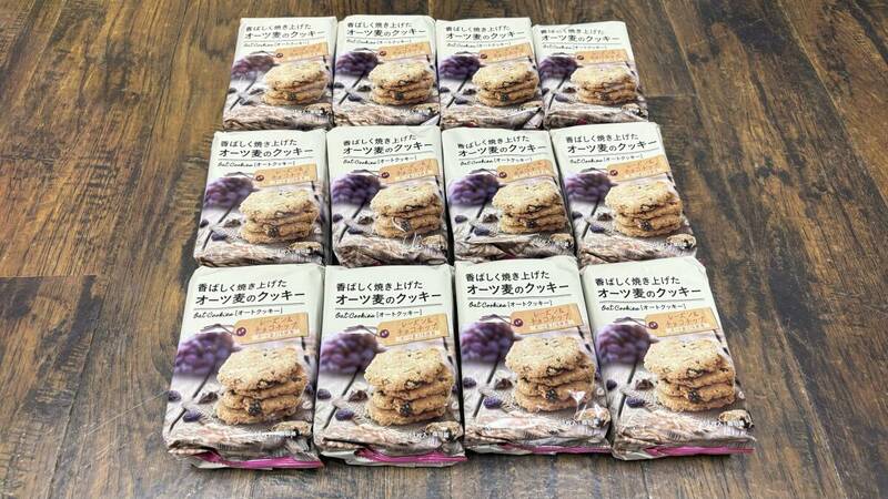 ごろごろ実感! オーツ麦のクッキーレーズン＆チョコチップ11枚入（個包装）×12袋-E263