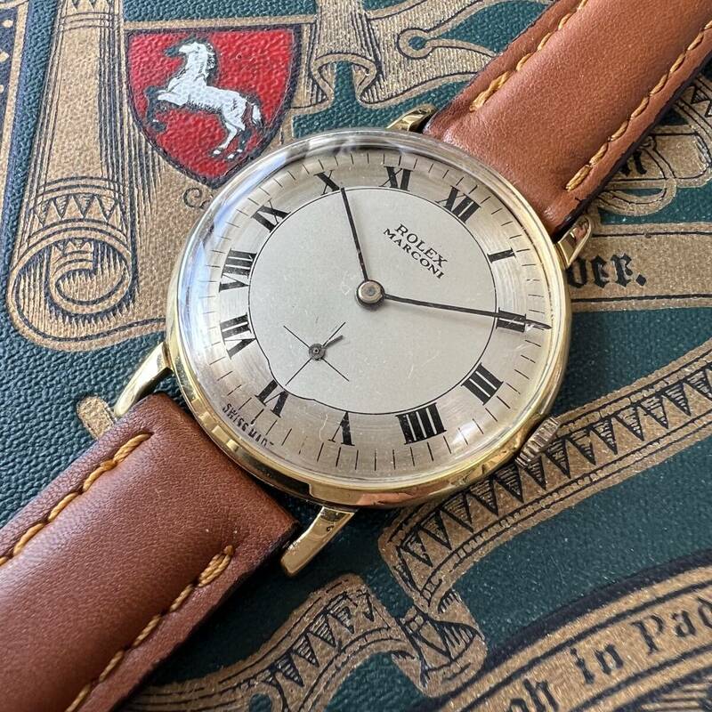 rolex ロレックス　マルコーニ　1910　　ステンレス18KGP　　手巻き　動作良好　デイト　メンズ腕時計