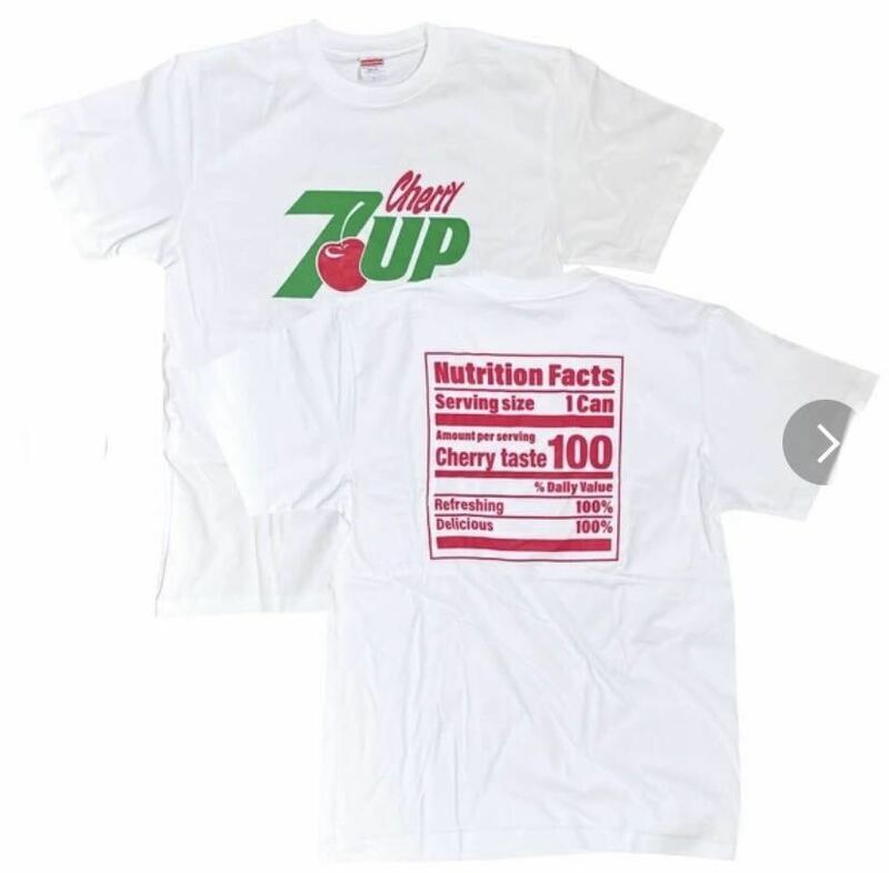 《チェリー 7UP Tシャツ》アメリカン 半袖Tシャツ セブンアップ グリーン メンズLサイズ