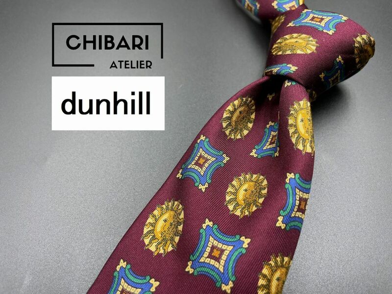 【超美品】dunhill　ダンヒル　ドット柄　ネクタイ　3本以上送料無料　ワインレッド　0403021