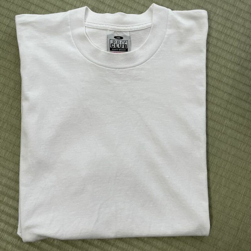USA製☆PRO CLUB プロクラブ ヘビーウェイト 半袖 無地 白Tシャツ 大きなサイズ 2XL