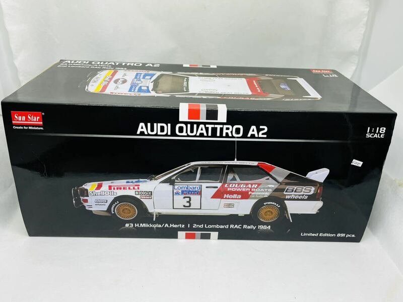 1/18 Audi Quattro クアトロ A2 2nd Lombard RAC Rally 1984 SunStar 大型精密モデル(京商・オートアート)