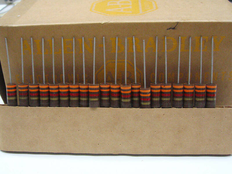 ★☆（管RG003） Allen-Bradley カーボンソリッド抵抗 2W 3.3kΩ 20本セット / NOS Carbon Composition Resistors☆★