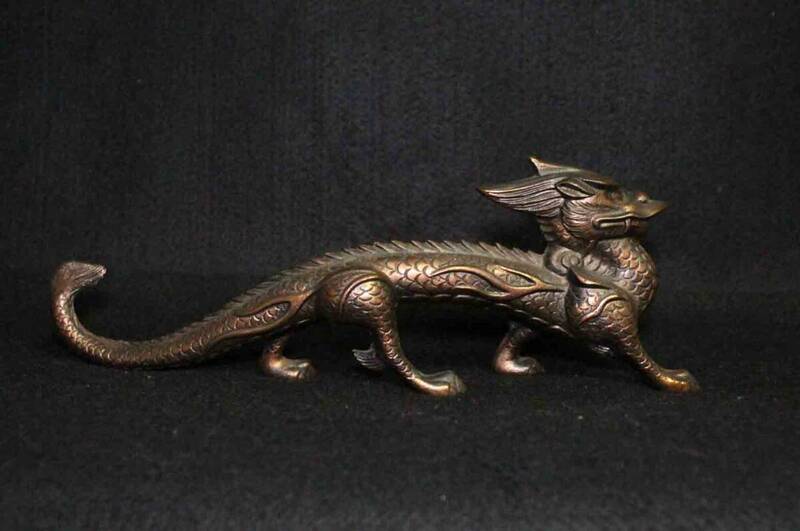 金属工芸◆龍　置物　26cm◆鉄製　聖獣　竜　iron dragon　ドラゴン　