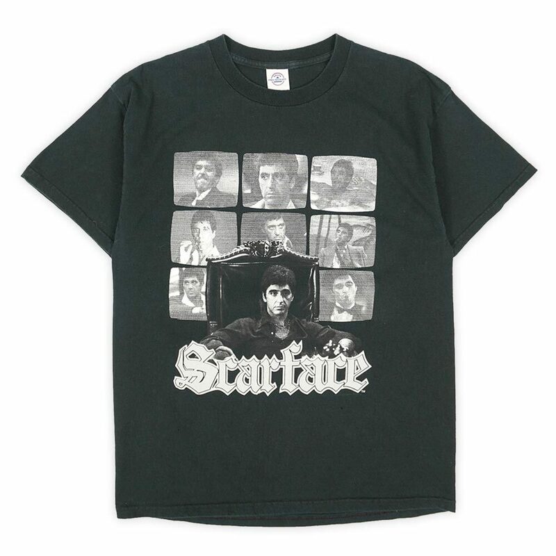 スカーフェイス SCARFACE 00s 2000年代 Y2K ムービーTシャツ アルパチーノ 映画 USA アメリカ 古着 (-1778) ブラック / 黒 L