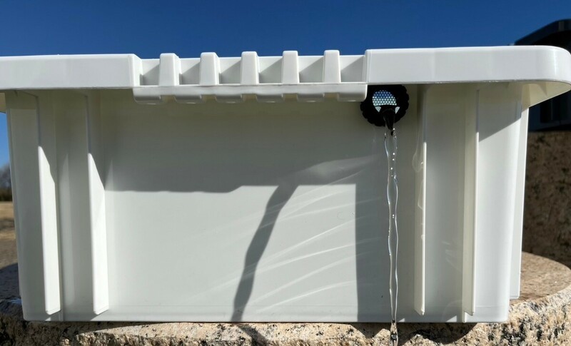 春雨、台風も安心！スマートバルブでオーバーフロー対策済み飼育容器NVボックス22L、1個(ホワイト＋ホワイトベージュバルブ)