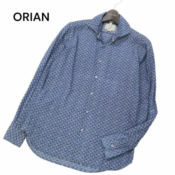 ORIAN オリアン DENIM DIVISION★ 通年 スリムフィット 長袖 総柄デザイン シャツ Sz.39/15 1/2　メンズ　I4T01075_3#C