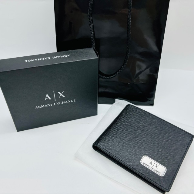 ARMANI EXCHANGE アルマーニ エクスチェンジ AX 折り財布 二つ折り財布 開封 美品 財布 アルマーニ ARMANI 箱付き 袋付き 新品同様 6353