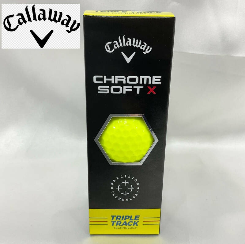 【新品】キャロウェイ Callaway CHROME SOFT X ゴルフボール 3個セット GOLF(C1173)