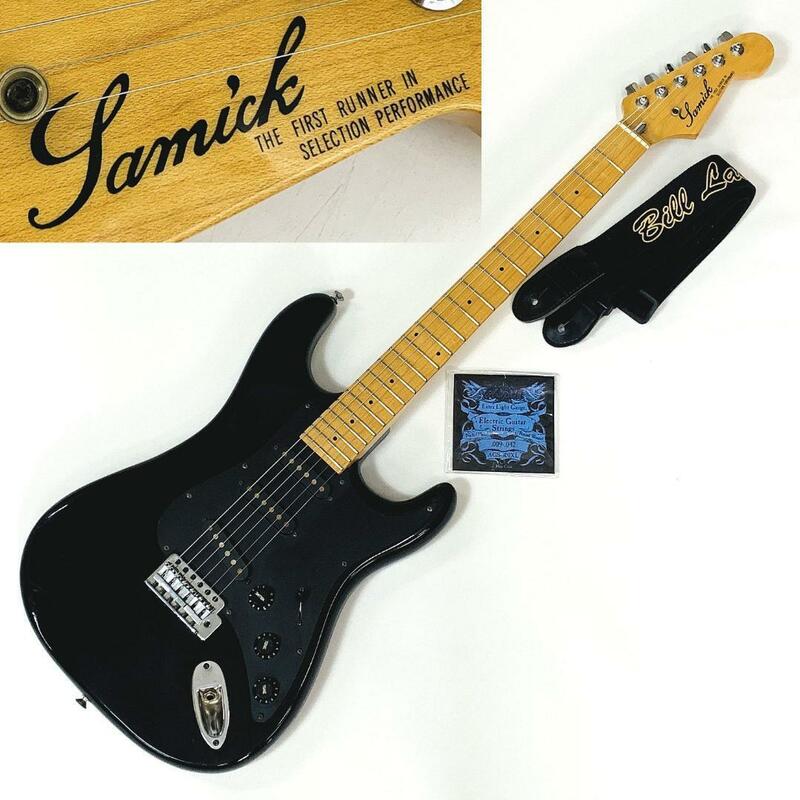 Samick SM-1/B サミック エレキギター THE FIRST RUNNER IN SELECTION PERFORMANCE '80年代 メイプル指板 ストラップ付き【整備品】