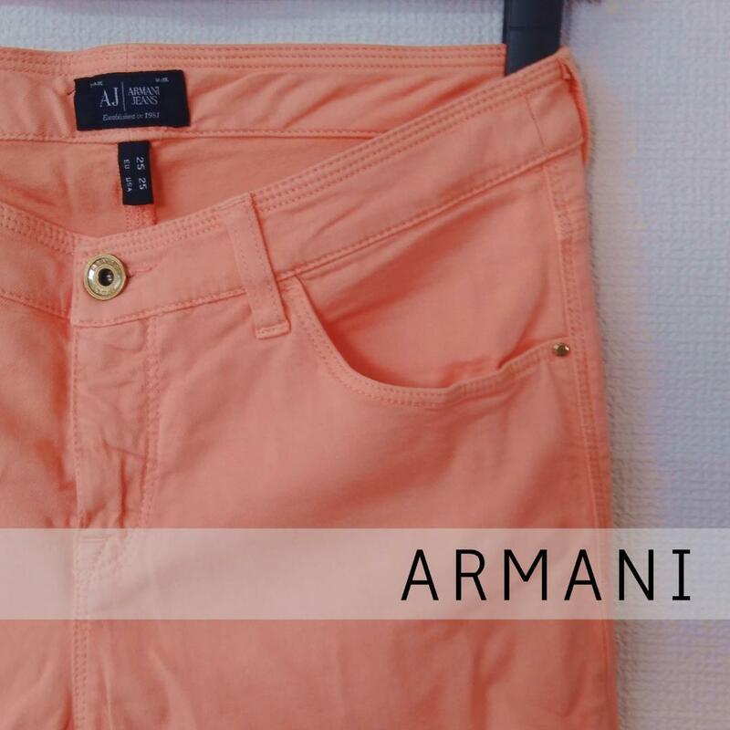 ARMANI JEANS アルマーニ ジーンズ ストレッチ スキニー ストレート パンツ ジーンズ ピンク M 25