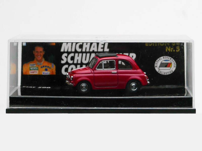 1/64 PMA フィアット 500 赤 1968 ルーフ閉 M.Schumacher nr.05 Micro Champs MSC-641104