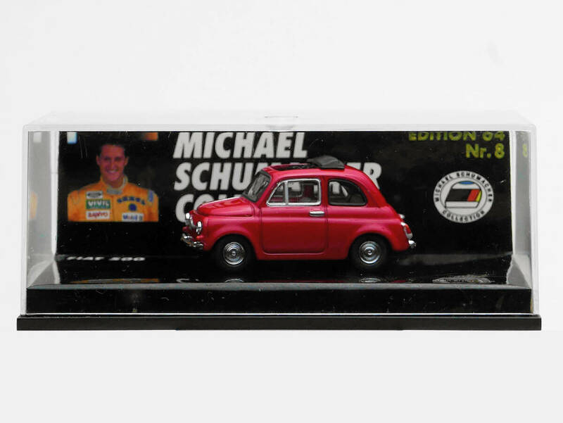 1/64 PMA フィアット 500 赤 1968 ルーフ開 M.Schumacher nr.08 Micro Champs 510-641101