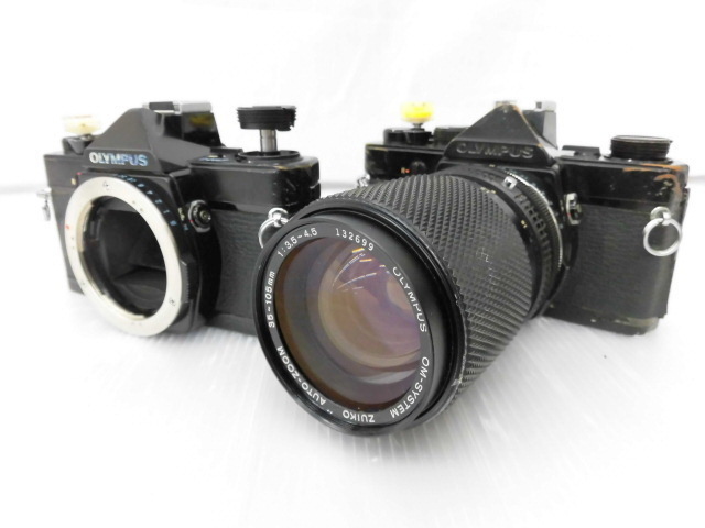 ★OLYMPUS オリンパス OM-1 フィルムカメラ 2台 + オリンパス OM-SYSTEM ZUIKO 　レンズ 中古現状 ジャンク品