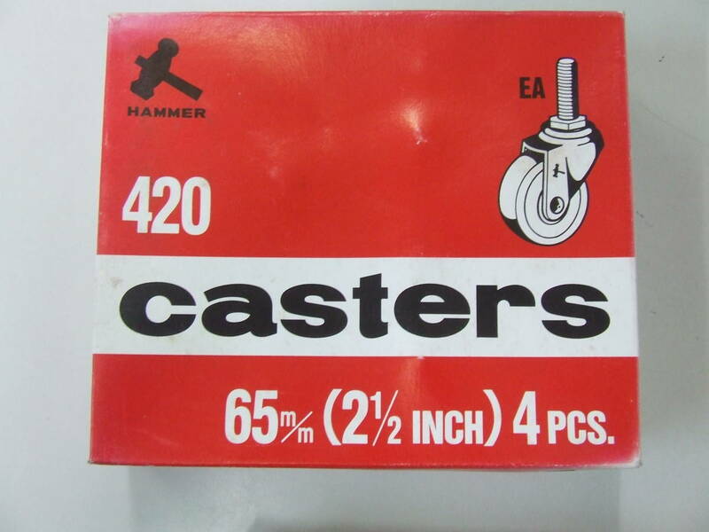 台車車◇キャスター・ねじ込み式　自在◇ハンマーcasters 420EA◇Φ６５◇4個入り◇新品わけあり