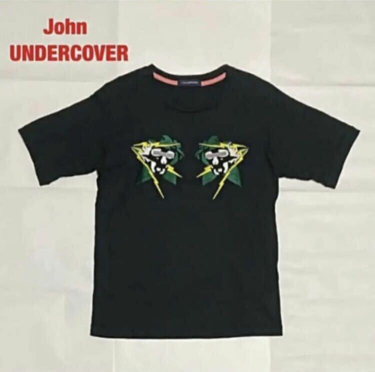 【人気】JohnUNDERCOVER　ジョンアンダーカバー　スカル刺繍TEE　半袖Tシャツ　クルーネック　ユニセックス　定価22,000円　JUQ4809