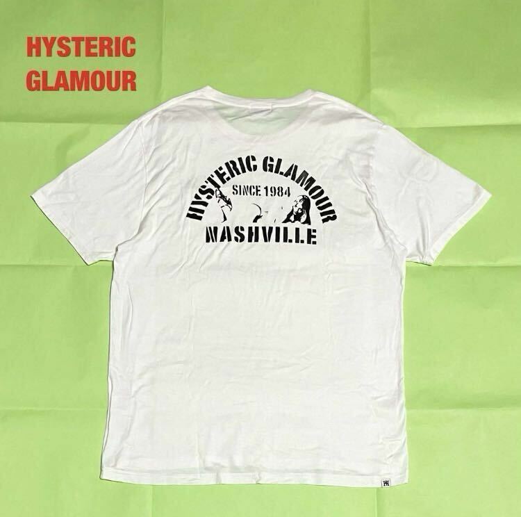 【人気】HYSTERIC GLAMOUR　ヒステリックグラマー　STENCIL WOMAN pt ポケ付T-SH　半袖Tシャツ　ヒスガール　オーバーサイズ　0262CT14