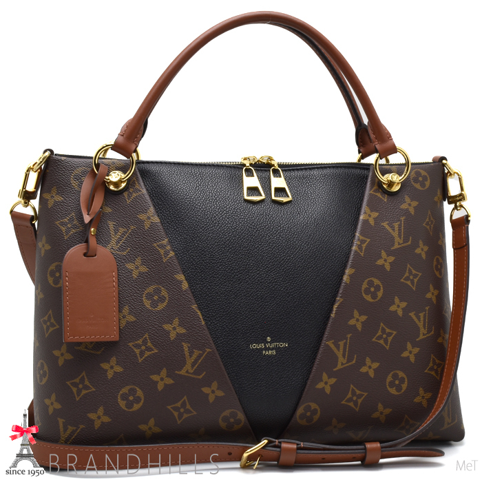 ルイヴィトン トートバッグ レディース Vトート MM モノグラム ノワール 2WAY ショルダーバッグ M43948 LOUIS VUITTON 美品