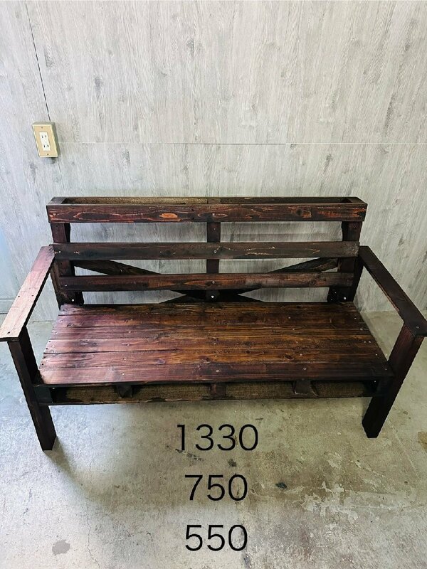 【アンティーク 木製チェア カフェチェア 椅子 オブジェ 3人掛け DIY リノベーション】