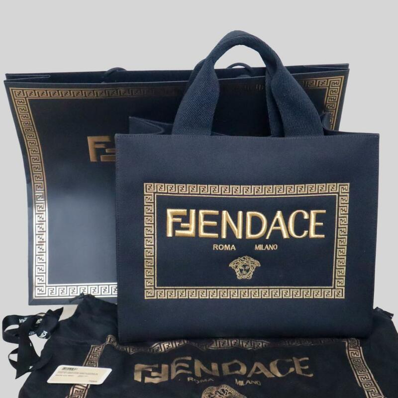 フェンディ ヴェルサーチェ フェンダーチェ Fendi × Versace Fendace 2WAYトートバッグ ショルダーバッグ ハンドバッグ