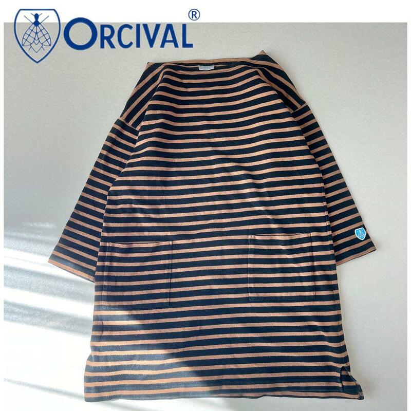 ORCIVAL　オーシバル　ボーダーバスクシャツ　ワンピース　ボートネック　フリーサイズ