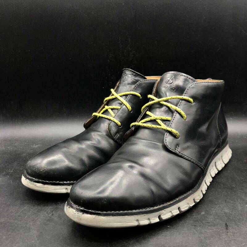 M2651 COLE HAAN コールハーン ZERO GRAND ゼログランド レザー ショートブーツ メンズ 9/27.0cm相当 ブラック 黒 革靴