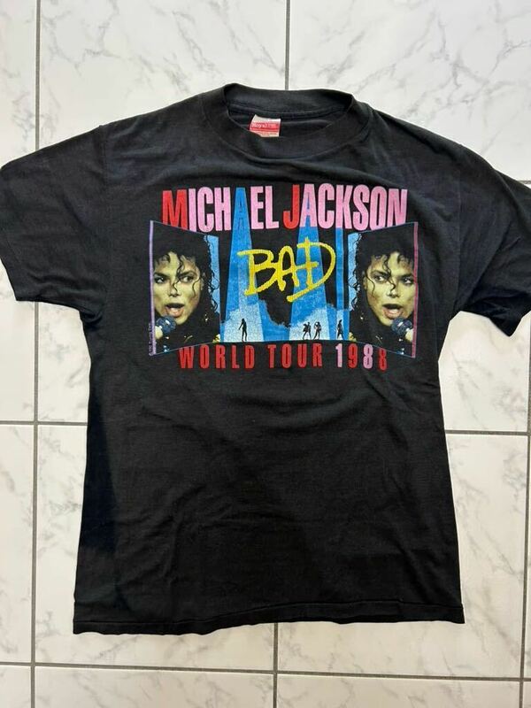 1988年　MICHAEL JACKSON BAD TOUR T マイケルジャクソン　バッドツアーT コピーライト　シングルステッチ　ビンテージ　バンドT ツアーT