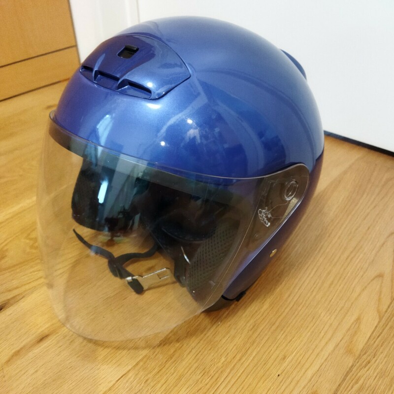 ジェットヘルメット ヘルメット バイク HELMET ブルーXL 60cm 61cm 62cm