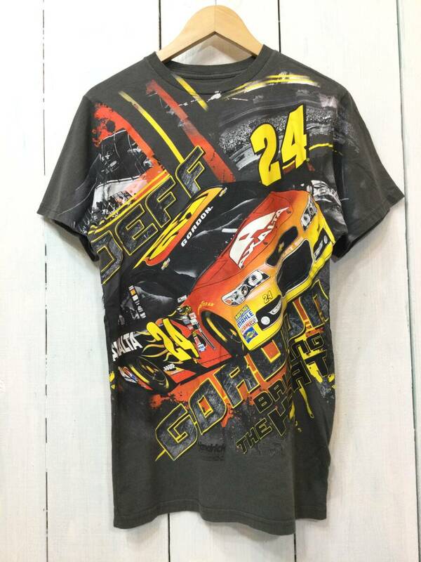 CHASE AUTHENTICS NASCAR レーシング JEFF GORDON ジェフゴードン 大判プリント 半袖 Tシャツ メンズM〜 【良品綺麗】