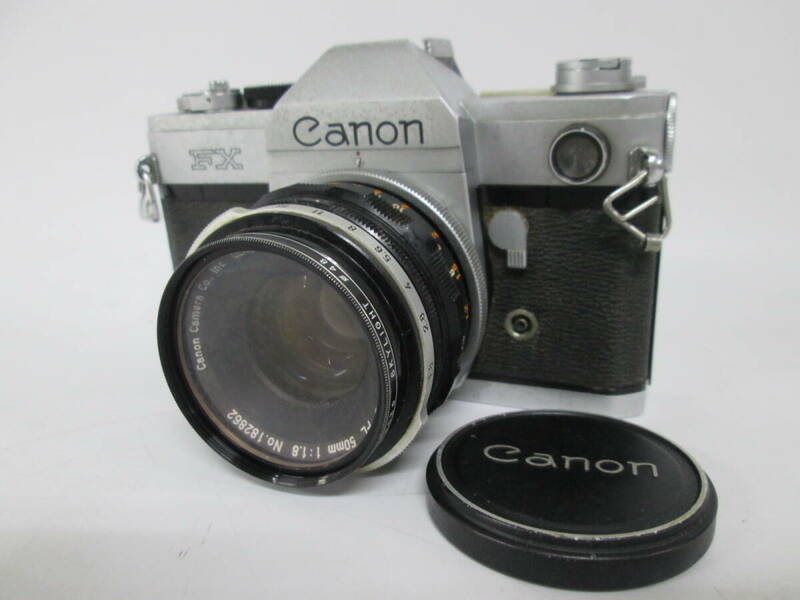 【n S0869】CANON FX キャノン/CANON LENS FL 50mm 1:1.8 フィルムカメラ 一眼レフ ジャンク