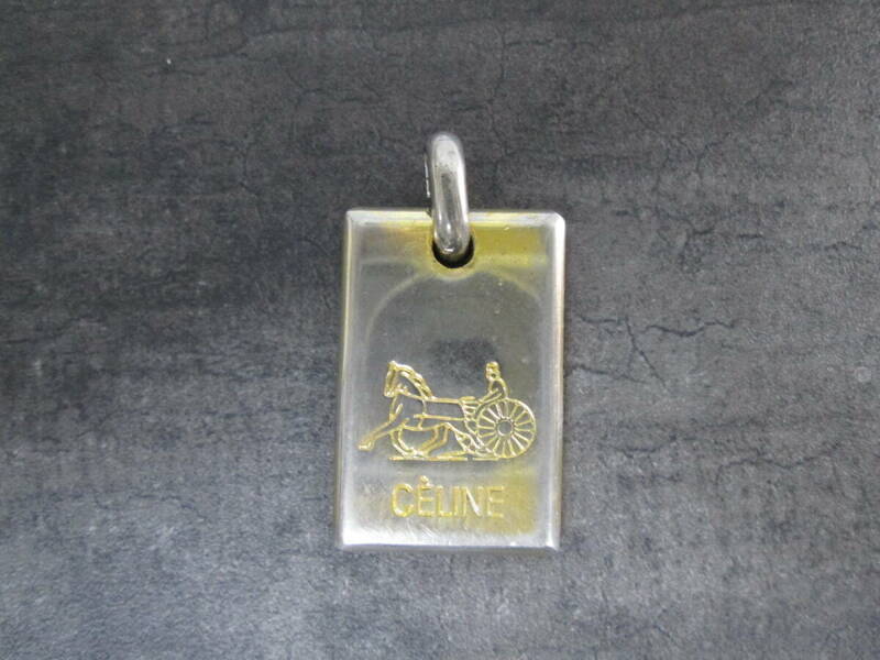 【n F0895】CELINE セリーヌ バッグチャーム キーホルダー ゴールドプレート 馬車 サイズ/4.5×2.5cm