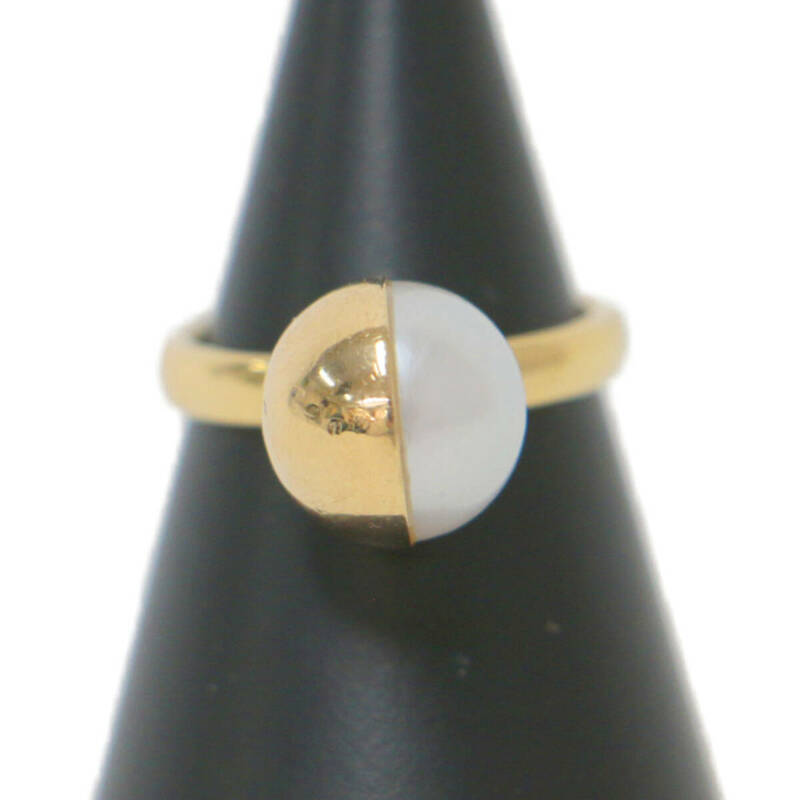 TASAKI タサキ リング 指輪 メタル パール コンビ アルルカン 10mm イエローゴールド ホワイト 白 10号 高級 おしゃれ ギフト プレゼント