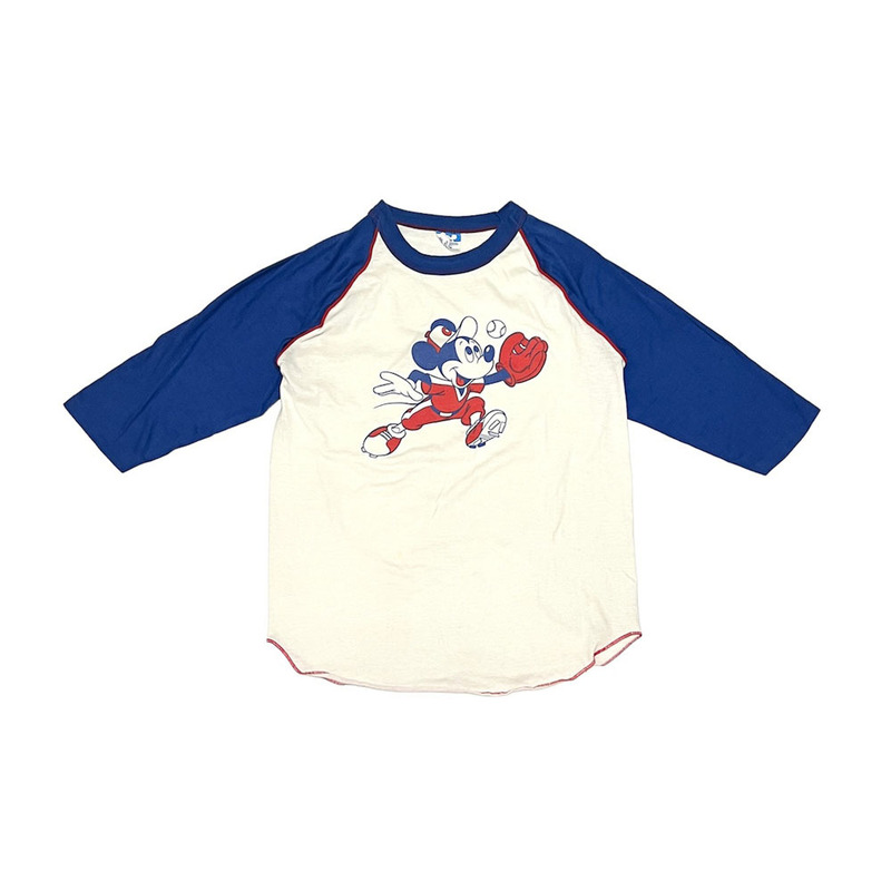 【送料無料】USA製 80s Disney ディズニー ミッキーマウス ベースボール Tシャツ vintage 古着 ロック オールドスクール