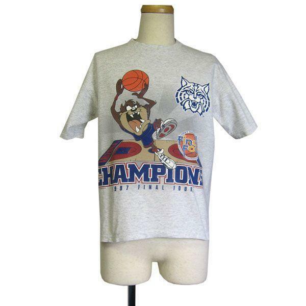 全米大学バスケットボール タズマニアンデビル キャラクター プリントTシャツ ティーシャツ ユースサイズ アメリカ輸入 古着 #n-173