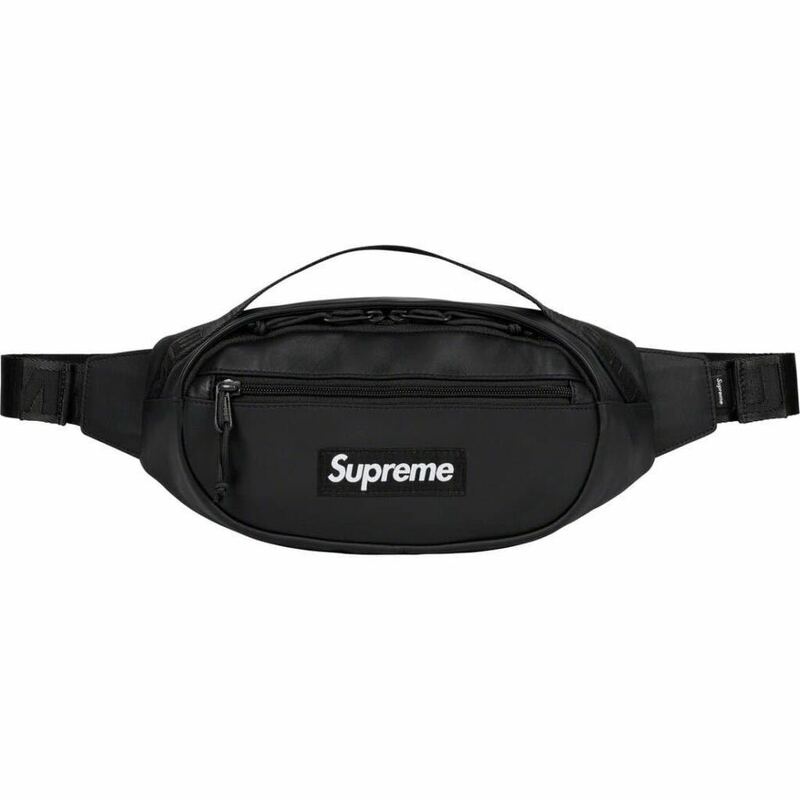 送料無料 黒 Supreme Leather Waist Bag Black Bag 23FW シュプリーム レザー ウエストバッグ ウエポ ボディ box logo ボックスロゴ 新品