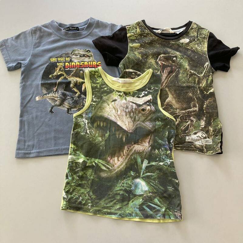 BlueMartブルーマート転写プリント恐竜Tシャツ ３枚セット