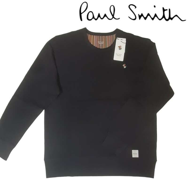 新品 ポールスミス Paul Smith 長袖Tシャツ M マルチストライプ ラビット ウサギ 長袖カットソー 紺 ネイビー