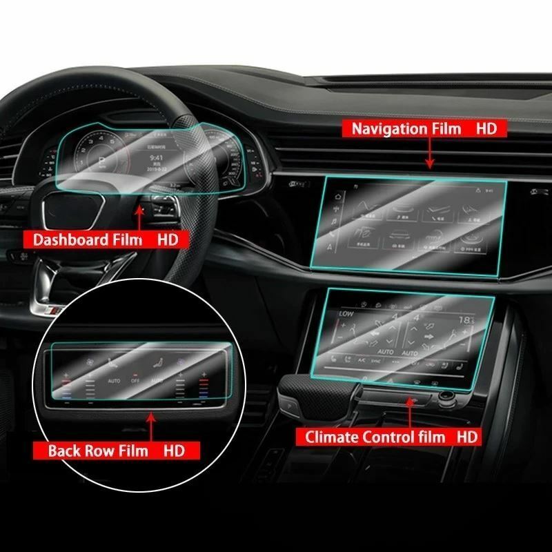 アウディ用強化ガラス保護フィルム カースクリーン ダッシュボード インテリアアクセサリー 2020 2021 q7 q8 2022