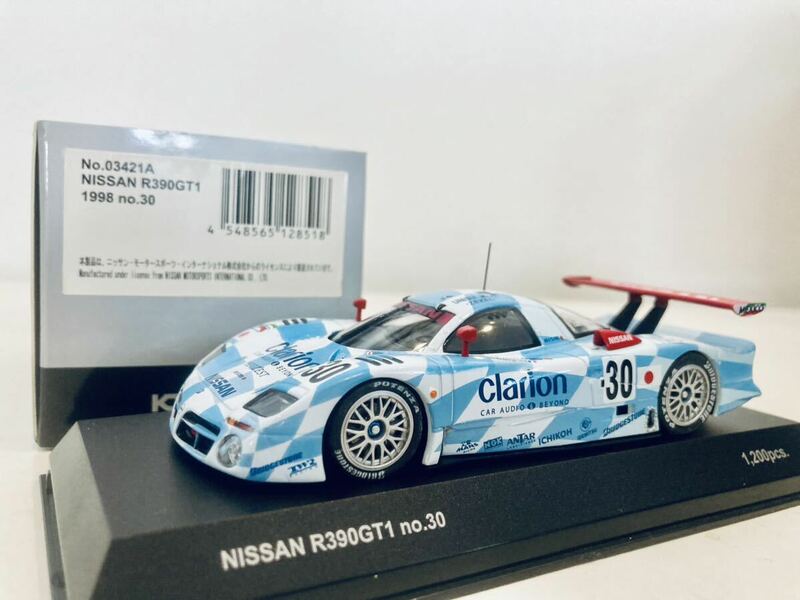 1/43 京商 Nissan 日産 R390 GT1 #30 M.クルム-F.ラゴルス-J.ニールセン Le Mans 1998