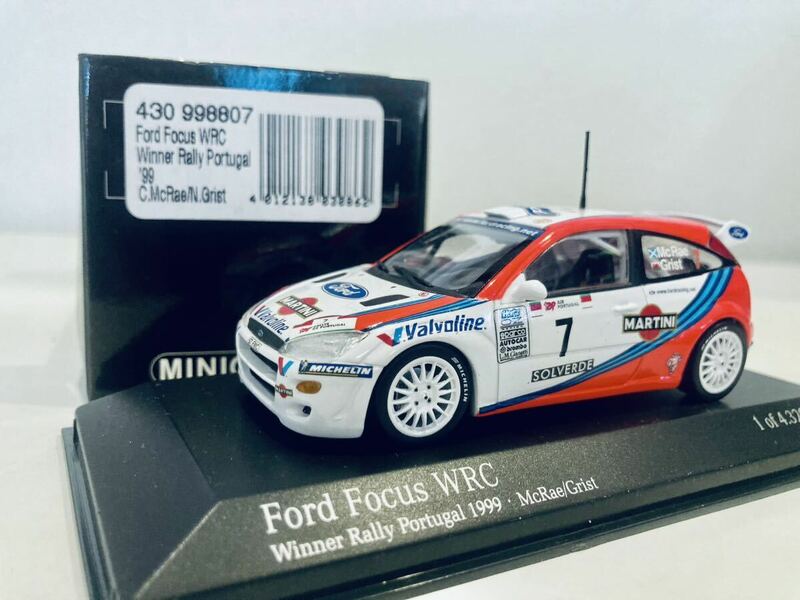 【送料無料】1/43 Minichamps Ford Focus フォード フォーカス WRC #7 C.マクレー Winner Rally Portugal 1999