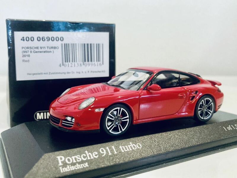 【送料無料】1/43 Minichamps Porsche ポルシェ 911 ターボ(997 Ⅱ Generation) 2010 Red