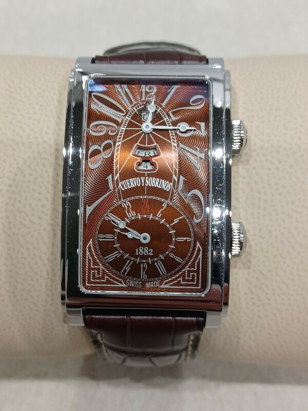 y041004f クエルボイソブリノス 腕時計 プロミネンテ ダブルテンポ デュアルタイム 正規商品 Ref.1124-1ATG クエルボ・イ・ソブリノス